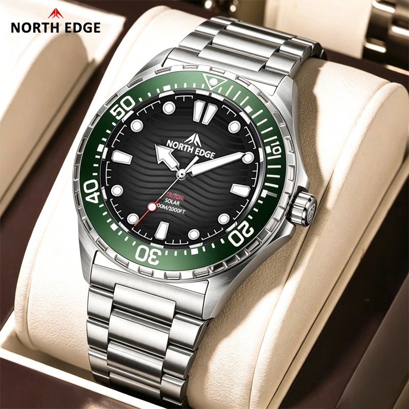 Diver Watch 300M - NORTH EDGE TRITON Solar Dive Watch