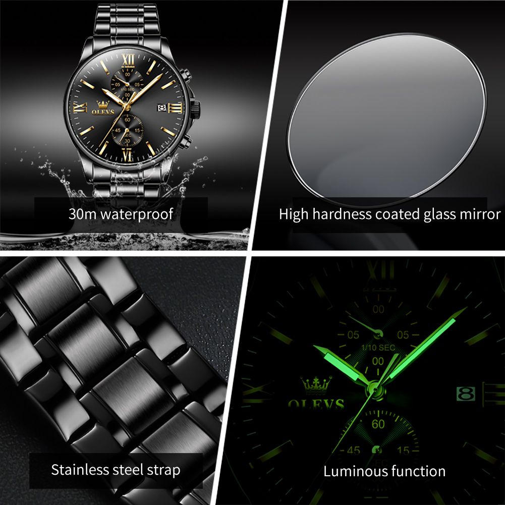 OLEVS 2886 Classic Black Quart - Luxury Watch Name recension och pris
