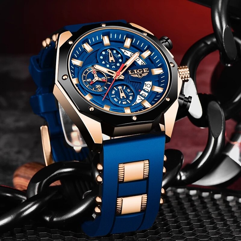LIGE Fashion Men Watches Top B - Luxury Watch Maker recension och pris