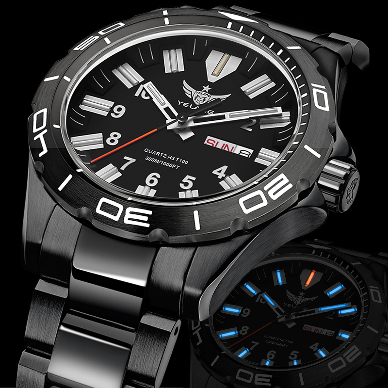 YELANG V1036 42MM Men Quartz W - Diver Watch 300M recension och pris