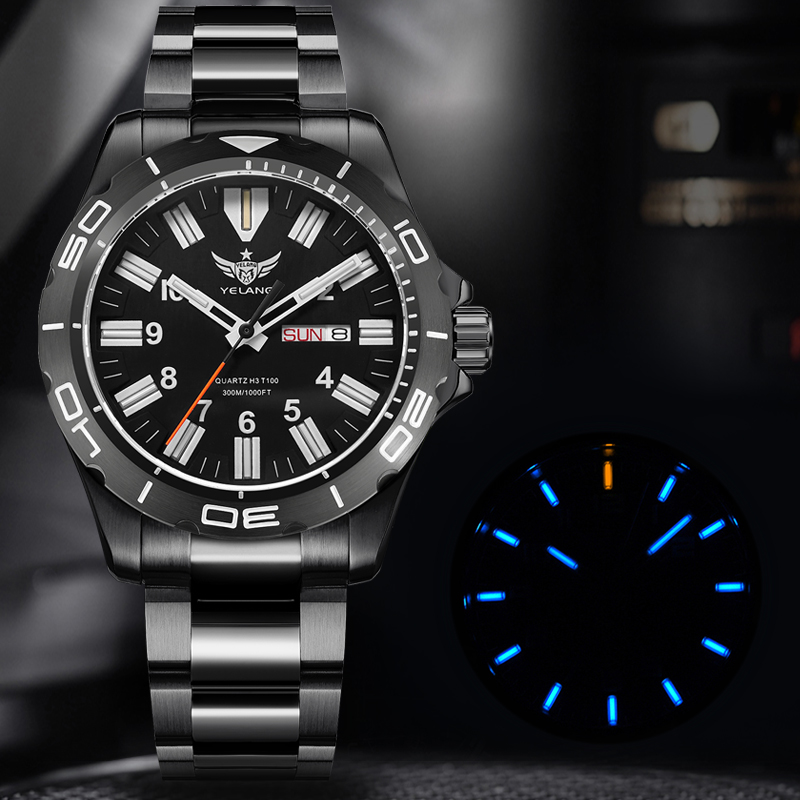 YELANG V1036 42MM Men Quartz W - Diver Watch 300M recension och pris
