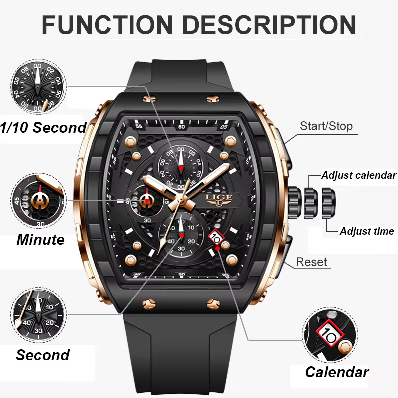 LIGE Top Brand Luxury Men Watc - Luxury Watch Maker recension och pris