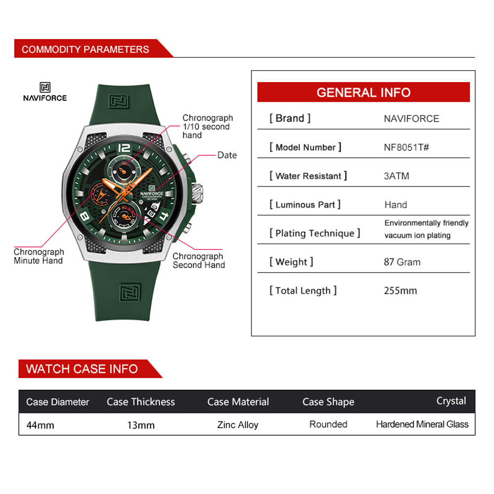 NAVIFORCE Mens Casual Sport Wr - Luxury Watch Maker recension och pris
